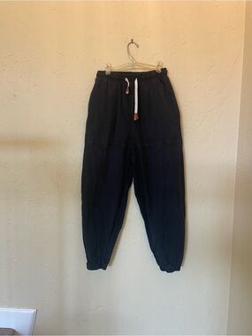 Women's Wide Leg Drawstring Pants - Black